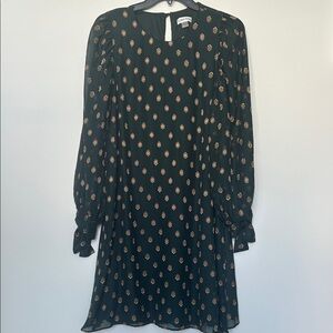 NWOT Calvin Klein Black Dress with Gold Accents